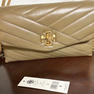 Tory Burch Beige Quilted Clutch